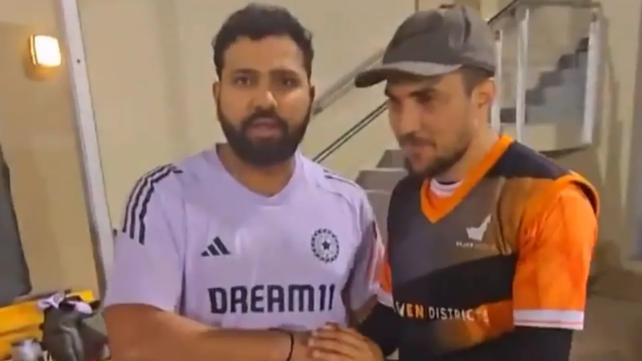  Rohit Sharma with Awais Ahmad Photograph: (X) 