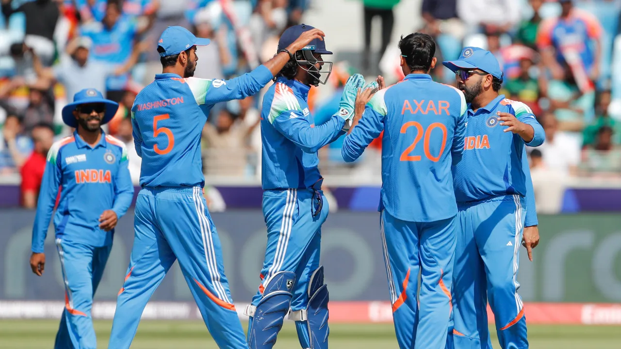  Champions Trophy: Axar misses hattrick after Rohit drops dolly. Photograph: (X/BCCI) 