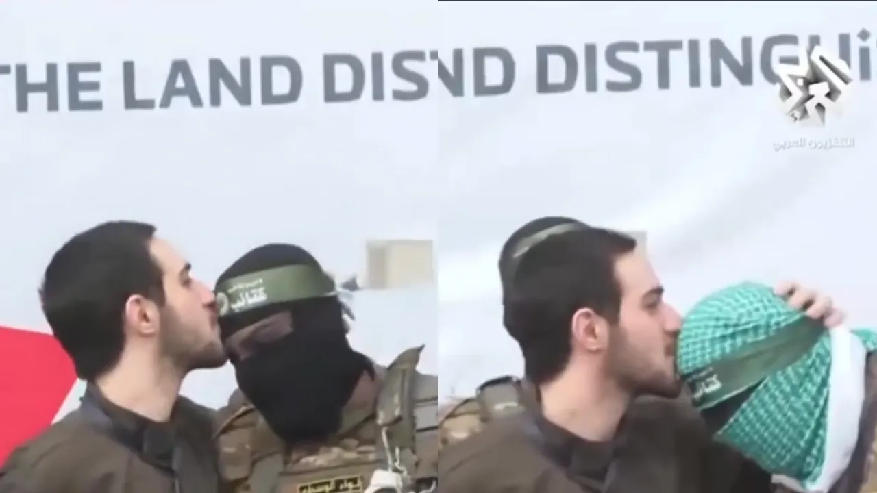  Stockholm Syndrome? Israeli hostage seen kissing Hamas militants on head after release. Watch video Photograph: (WION Web Team) 
