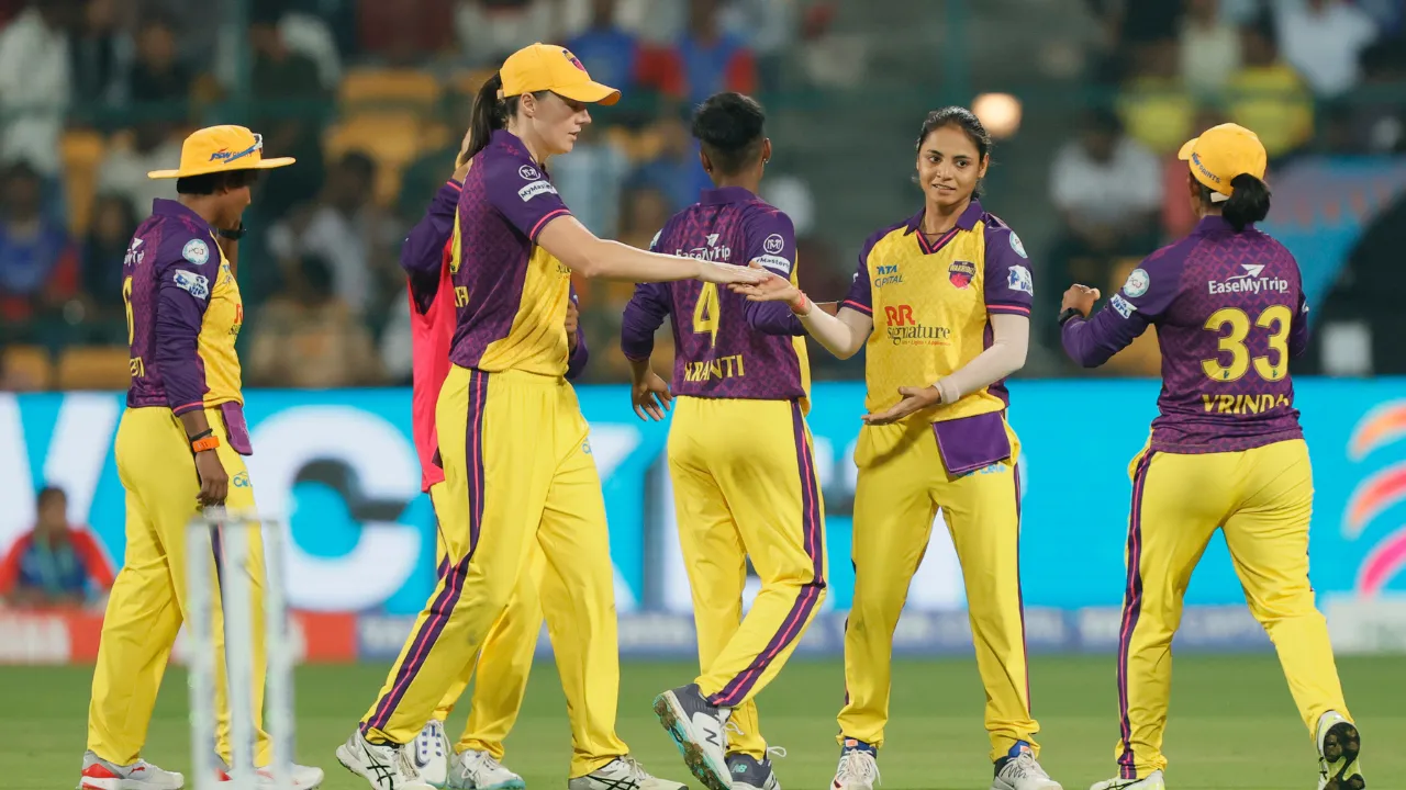  UP Warriorz players celebrate a wicket Photograph: (X (@wplt20)) 