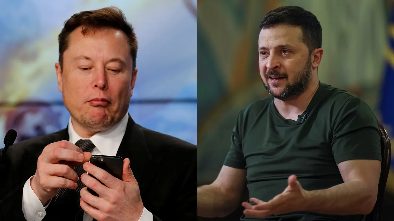 Tesla CEO Elon Musk, Ukrainian President Volodymyr Zelensky  Photograph: (Reuters) 