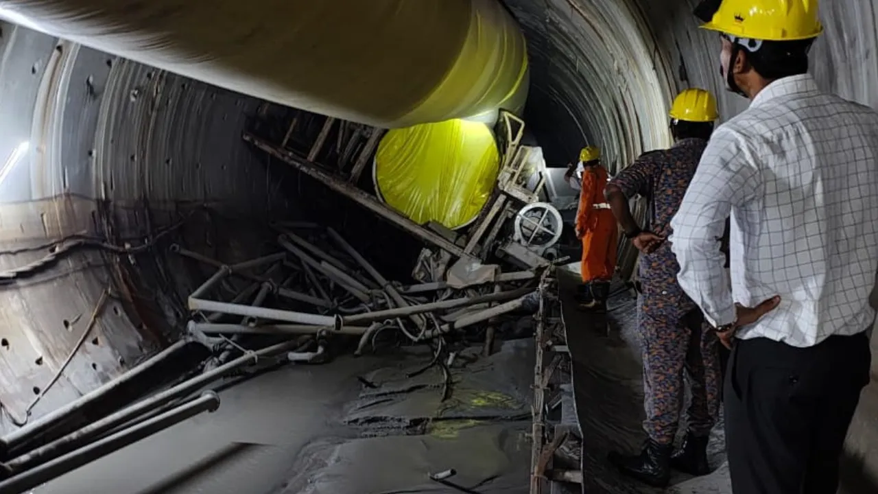  Telangana tunnel collapse Photograph: (ANI) 