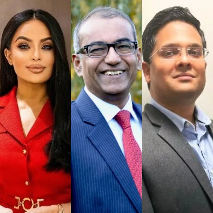  Indian-origin candidates Ruby Dhalla, Chandra Arya and Viresh Bansal 