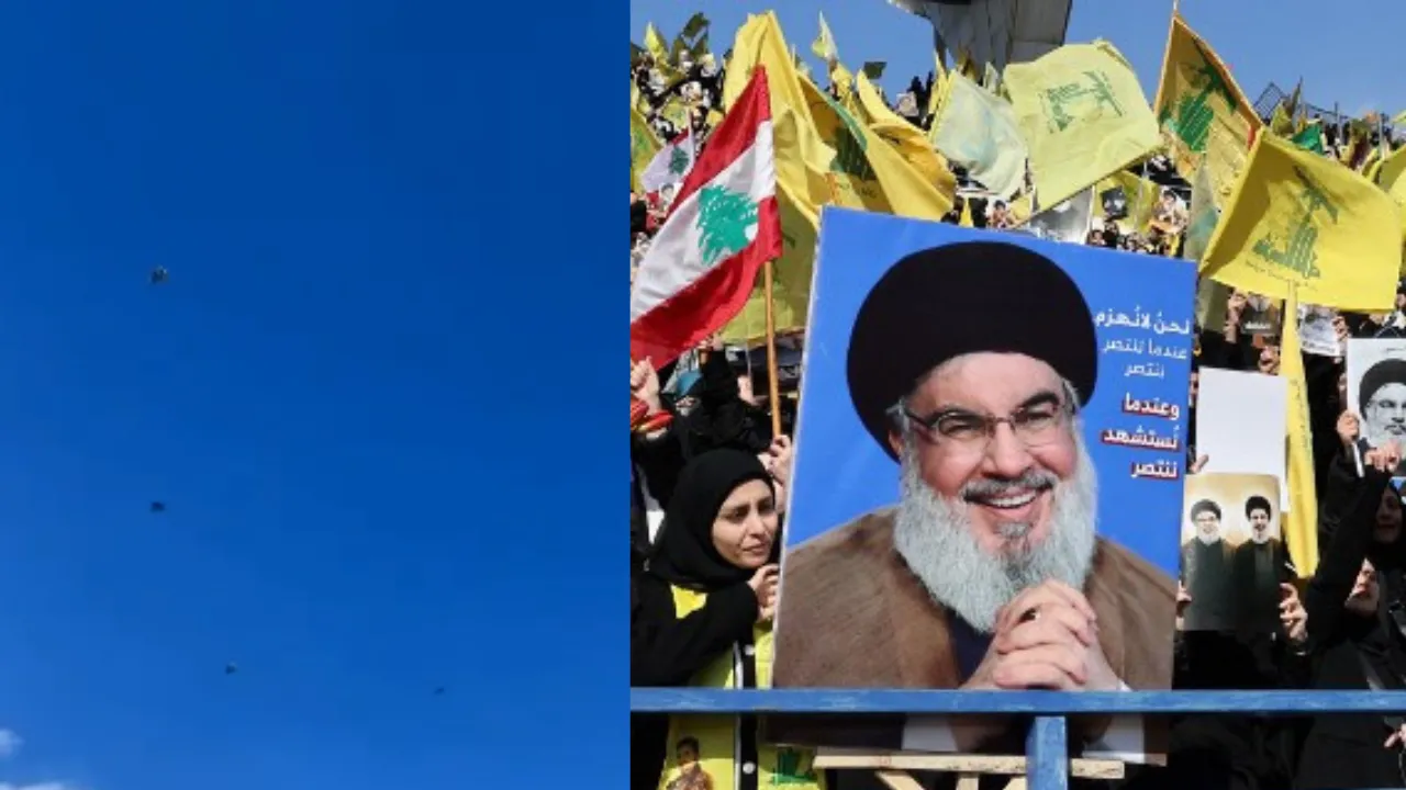 Watch | Israeli fighter jets fly over Hezbollah chief Nasrallah’s funeral as thousands gather in Beirut Photograph: (X: @WarMonitors (Sceen grab), AFP) 