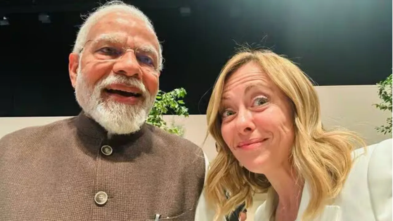  Narendra Modi and Giorgia Meloni. Photograph: (X) 