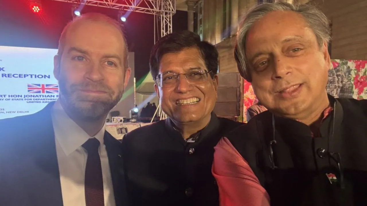  Shashi Tharoor's latest post with BJP's Piyush Goyal fuels Congress rift speculation Photograph: (X) 