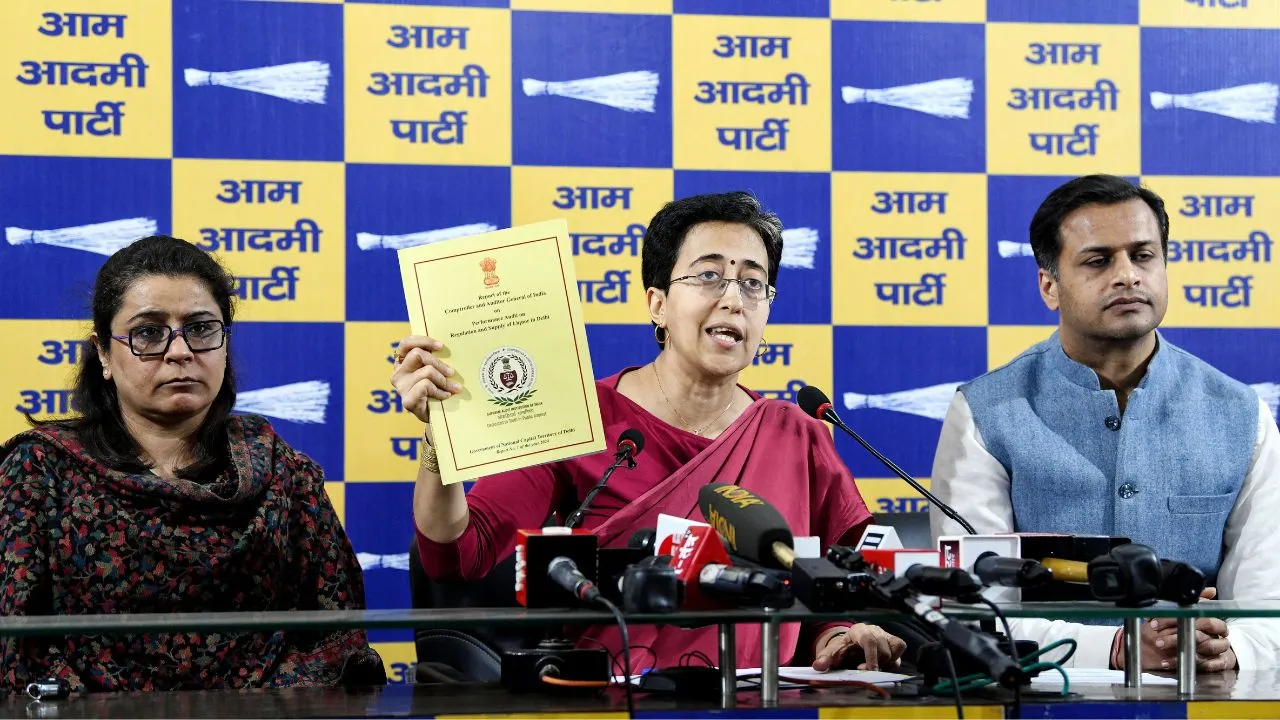  LoP Atishi addresses the media on CAG Report Photograph: (ANI) 