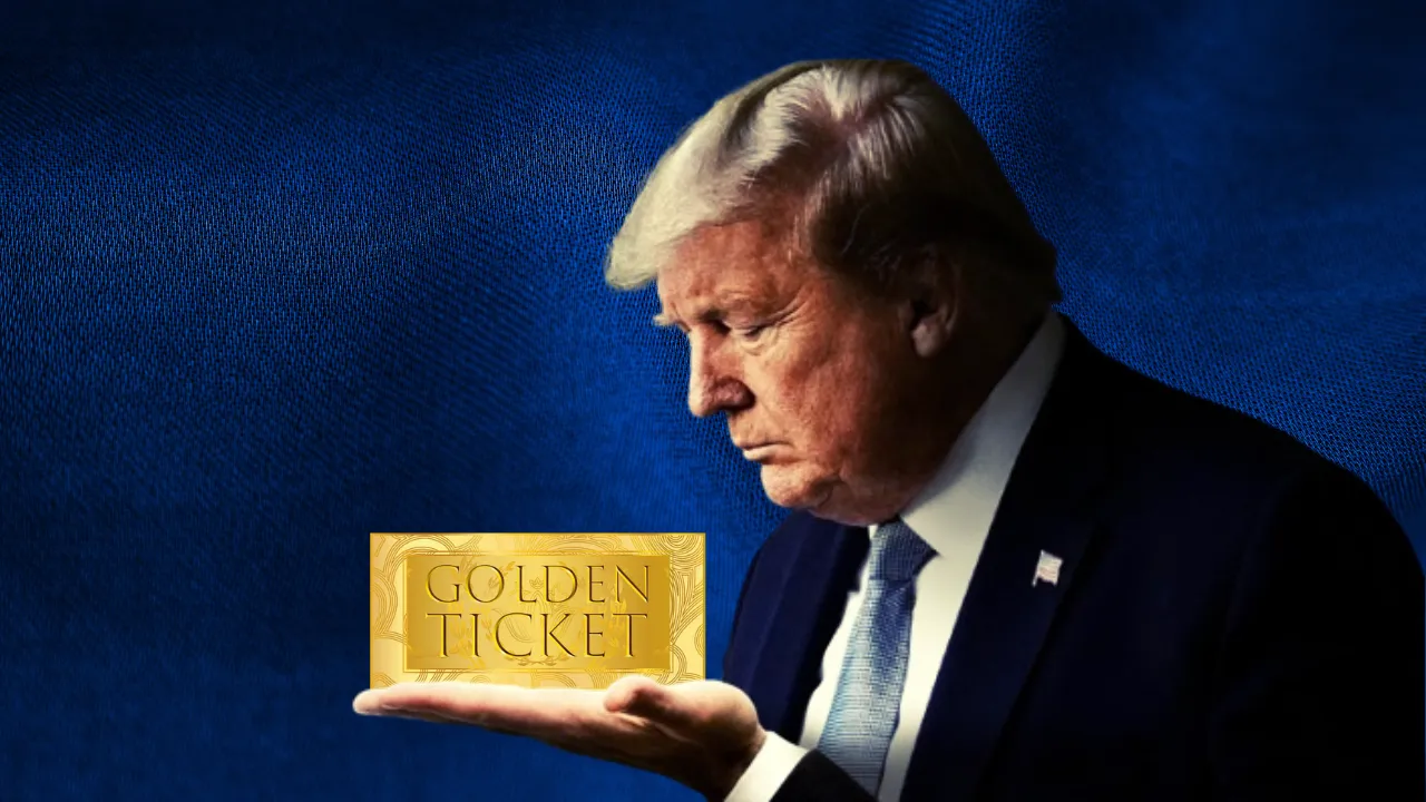  Representative image: Donald Trump holding a golden ticket Photograph: (WION Web Team) 