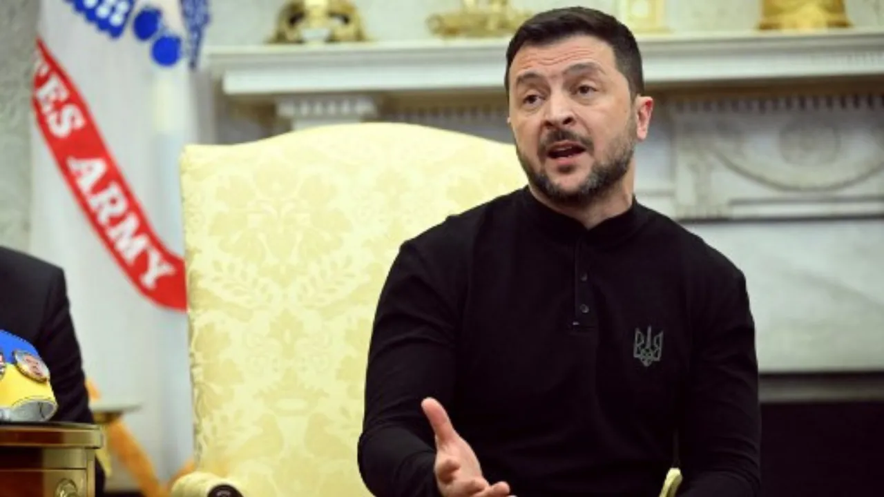  Ukraine's President Volodymyr Zelensky speaks as he meets with US President Donald Trump in the Oval Office of the White House in Washington, DC, February 28, 2025. Photograph: (AFP) 