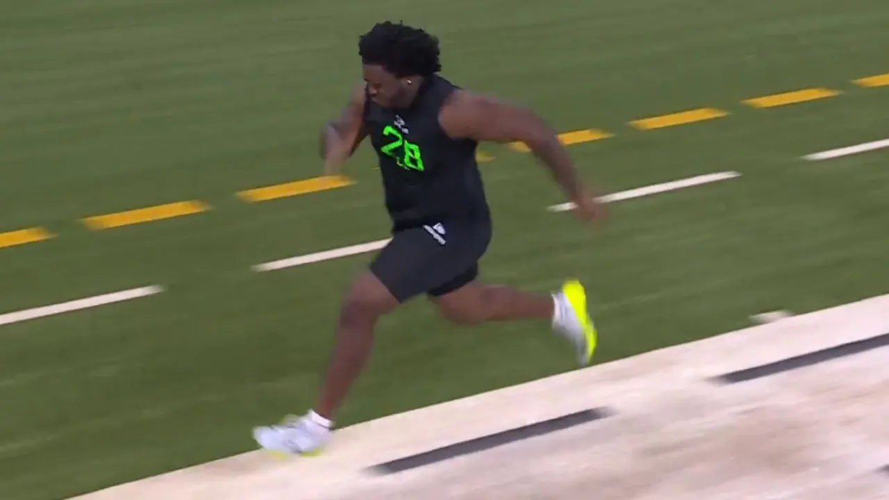  Mizzou OL Armand Membou in NFL Combine Photograph: (X/NFL) 