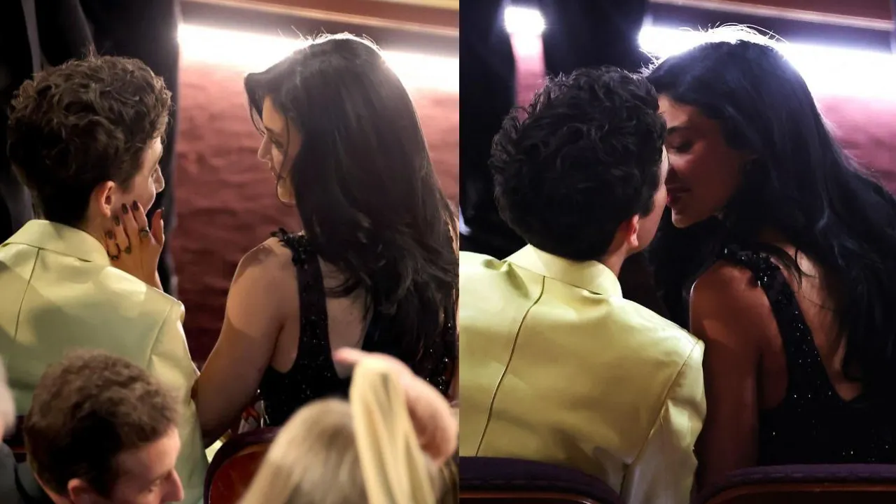  Timothee Chalamet and Kylie Jenner at Oscars Photograph: (AFP) 