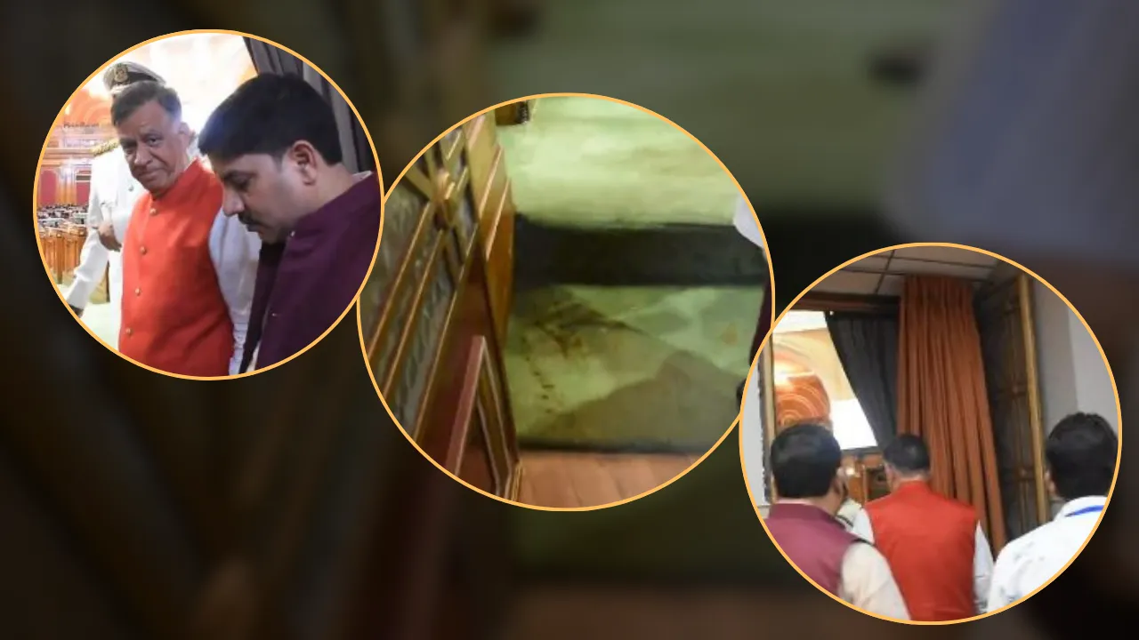  When UP assembly speaker Satish Mahana came to know about the incident, he reached the spot to get it cleaned.  Photograph: (X/Wion Web Team) 