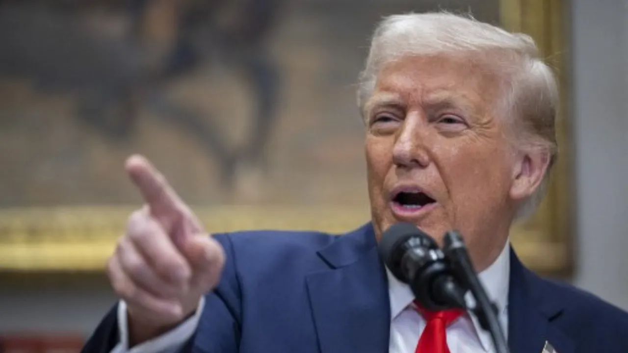  US President Donald Trump speaks in the Roosevelt Room of the White House in Washington, DC, on March 3, 2025. Photograph: (AFP) 