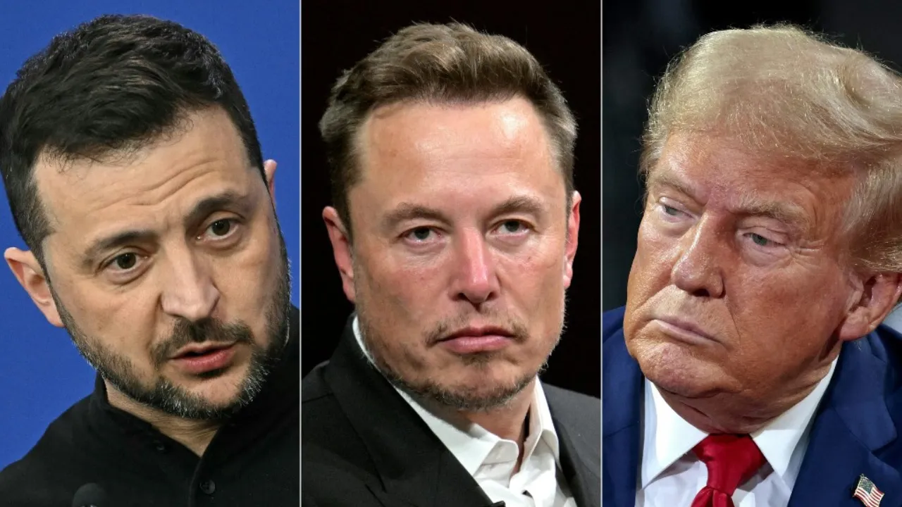  File Photo: Volodymyr Zelensky, Elon Musk and Donald Trump Photograph: (AFP) 