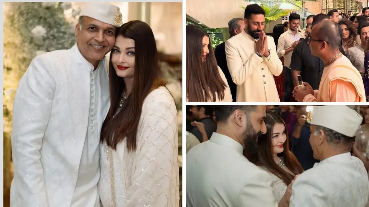  Aishwarya and Abhishek at Ashutosh Gowariker's son's wedding Photograph: (X) 