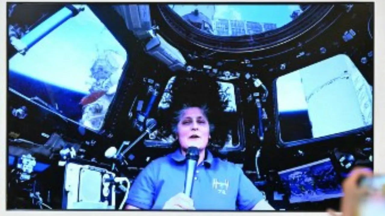  The two astronauts talked about the things they had brought with them to the ISS. Photograph: (AFP) 