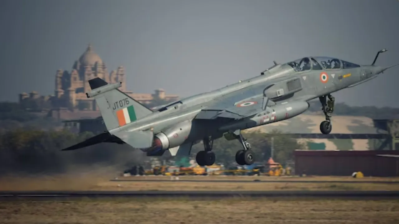 The undated photograph shows a Jaguar aircraft of the Indian Air Force taking off at an undisclosed location Photograph: (Indian Air Force ) 