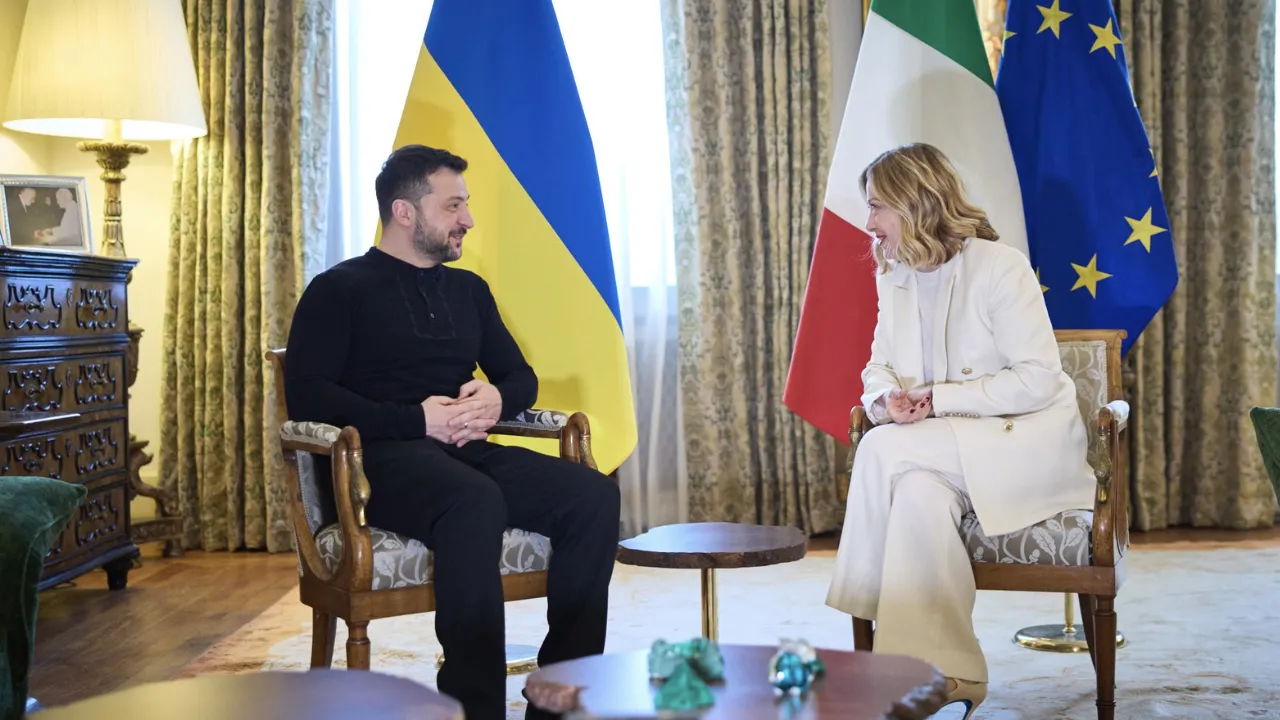  Ukrainian President Volodymyr Zelensky and Italian Prime Minister Giorgia Meloni  Photograph: (X/ZelenskyyUa) 