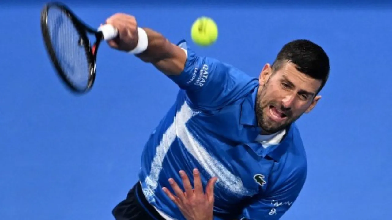  Novak Djokovic in action Photograph: (AFP) 