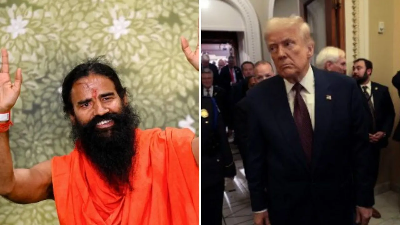 Baba Ramdev slams Donald Trump amid trade war fears Photograph: (AFP) 
