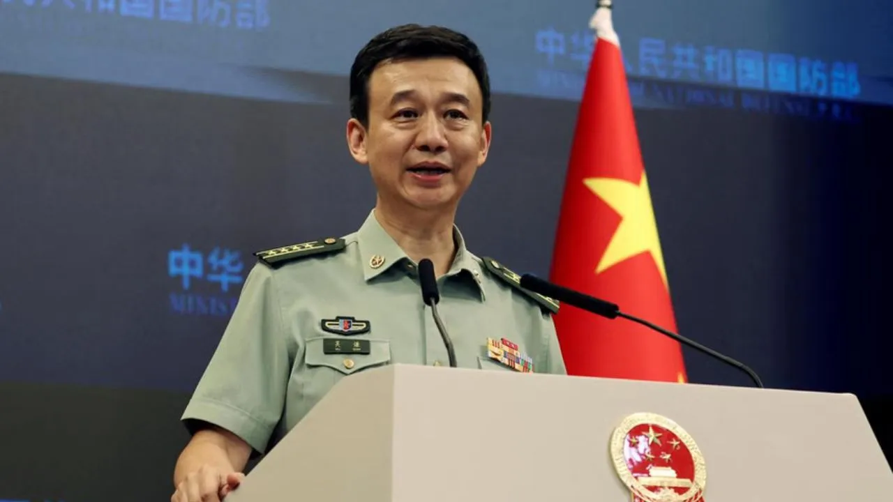  Chinese Defence Ministry spokesperson Wu Qian  Photograph: (Reuters) 