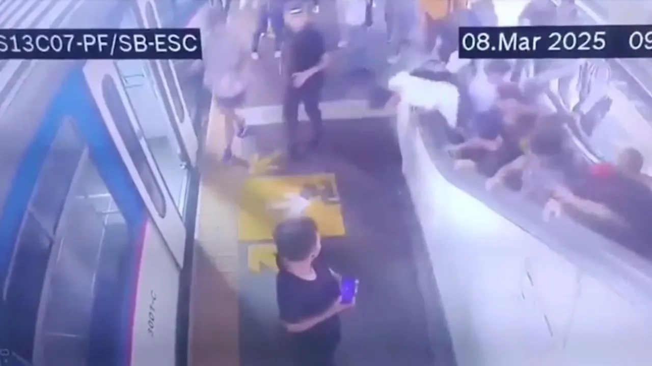  Ten people were injured when an escalator went haywire in the Philippines Photograph: (Social media screenshot: ViralPress) 