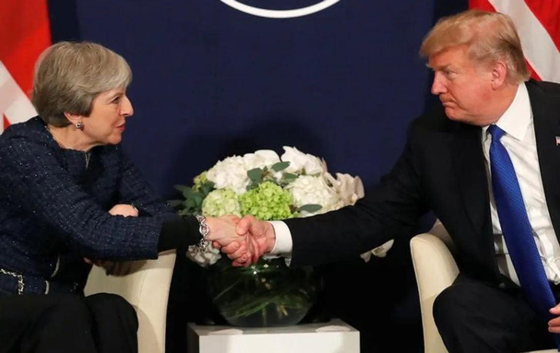  Trump-May talk on the phone Photograph:(AFP) 
