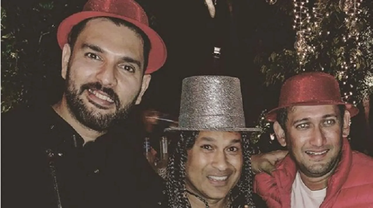 Yuvraj Singh, Sachin Tendulkar Photograph:(Instagram) 