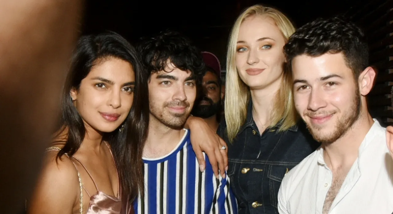  File image of Priyanka Chopra and Sophie Turner with Joe Jonas and Nick Jonas.  Photograph:(Yogen Shah) 