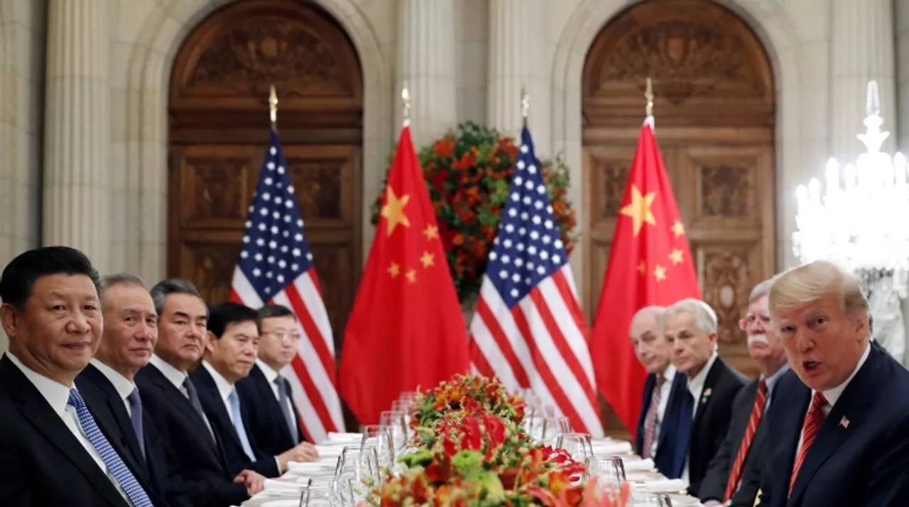  US President Donald Trump and Chinese President Xi Jinping attend a working dinner after the G20 leaders summit in Buenos Aires, Argentina. Photograph:(Reuters) 
