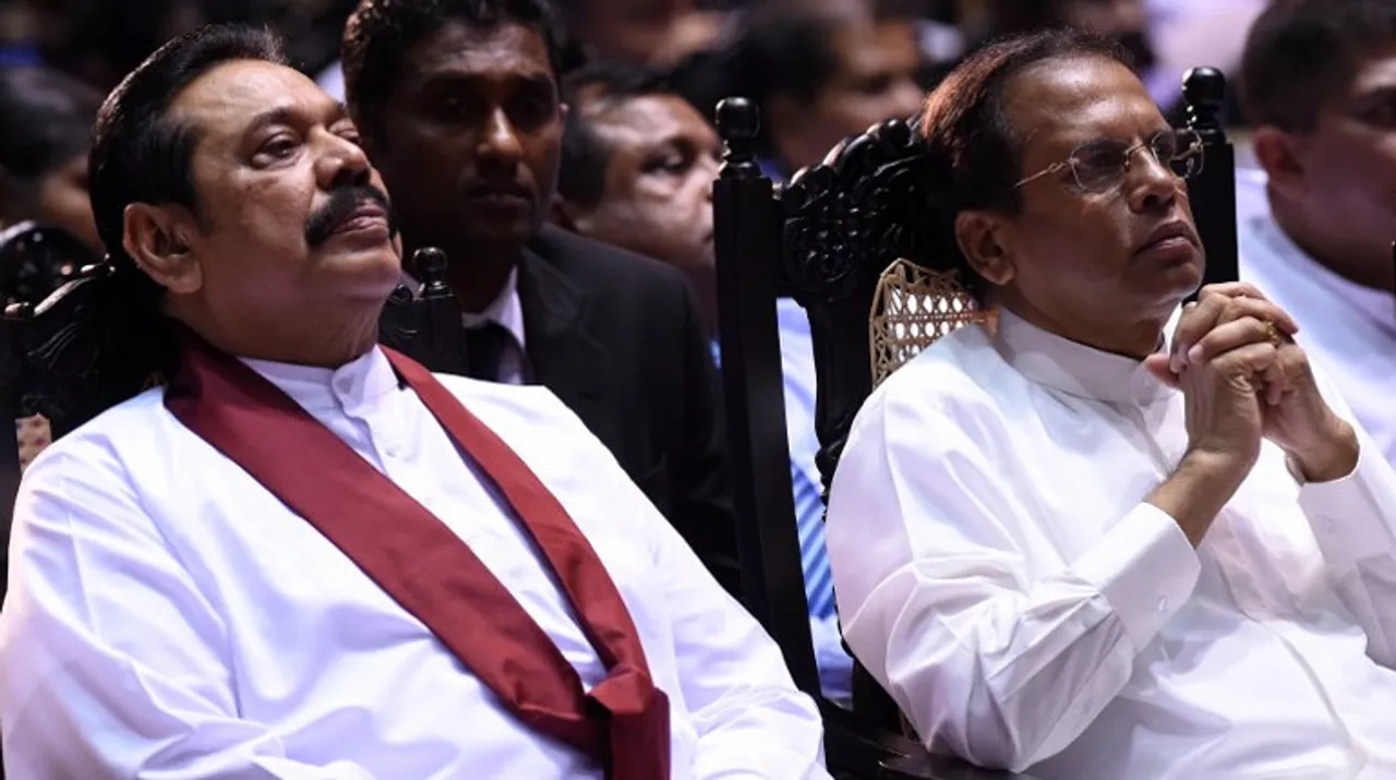  Sri Lanka President Maithripala Sirisena with Mahinda Rajapaksa Photograph:(AFP) 