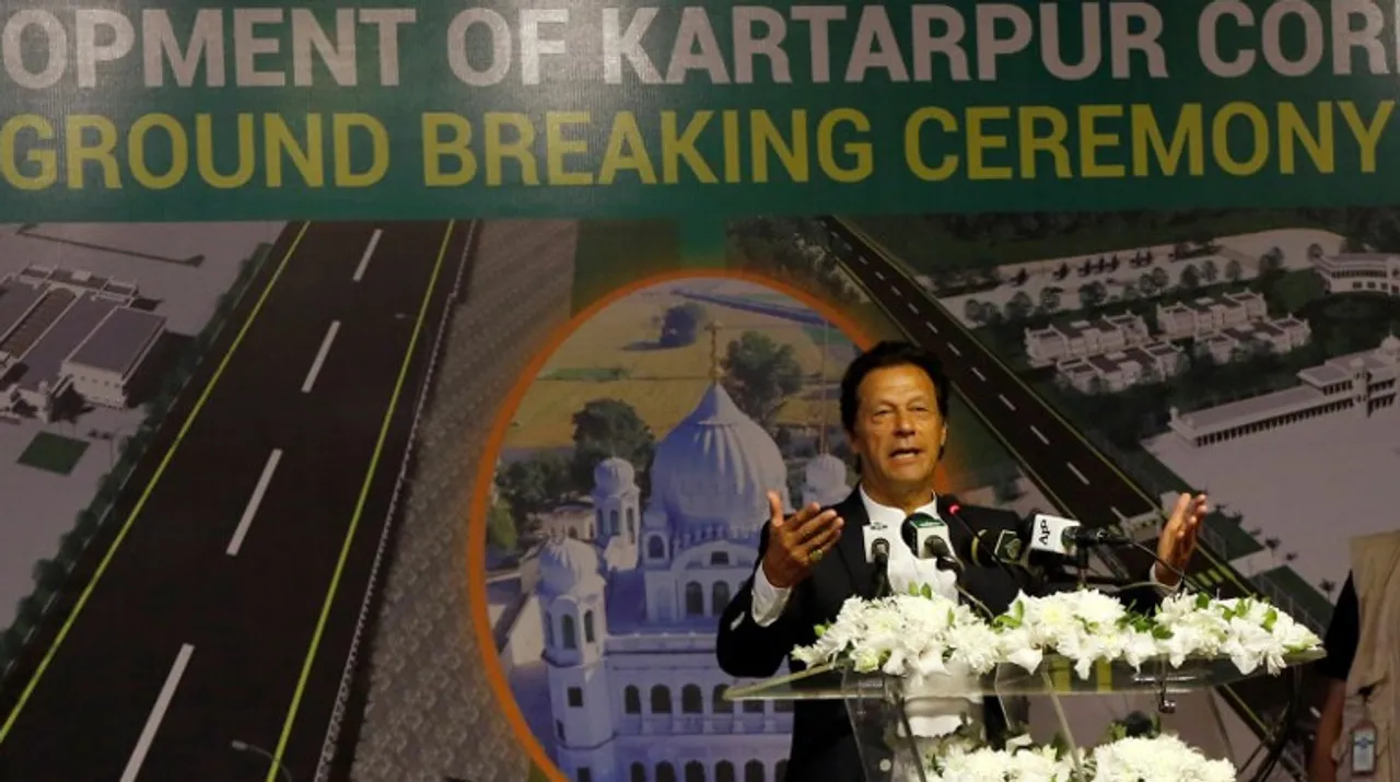  PM Imran Khan at Kartarpur ceremony Photograph:(Reuters) 
