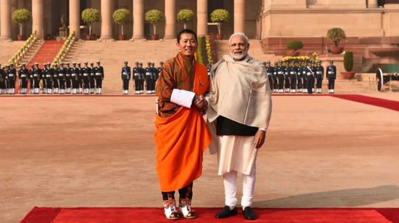  Bhutanese Prime Minister Lotay Tshering with PM Modi. Photograph:(X) 