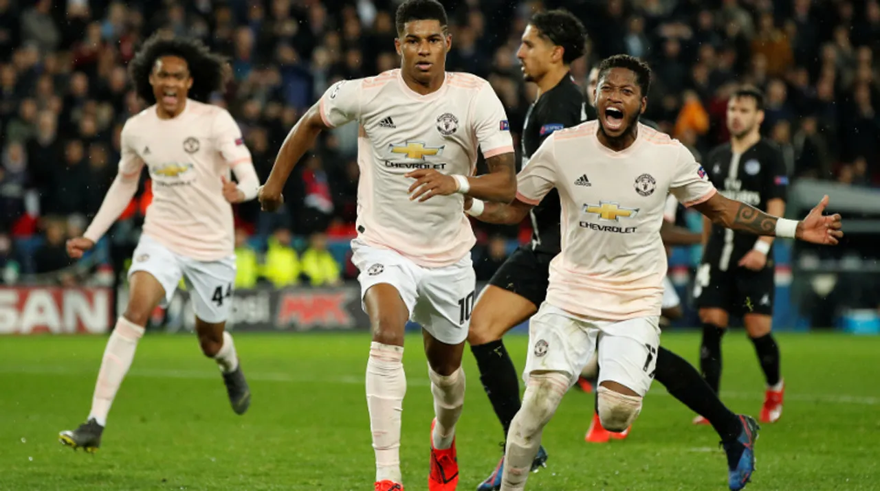  Rashford scores against Paris St Germain in Champions League Photograph:(Reuters) 