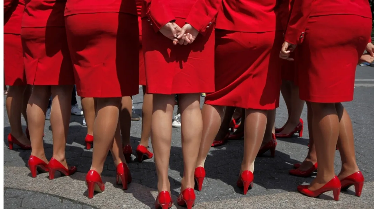  Virgin Atlantic crew members Photograph:(Reuters) 