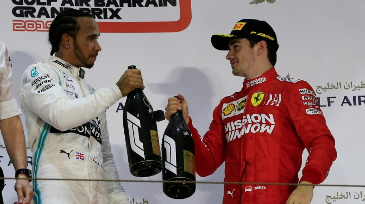  Lewis Hamilton-Charles Leclerc Photograph:(Reuters) 
