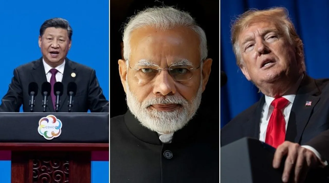  Xi Jinping, Narendra Modi, and Donald Trump Photograph:(AFP) 