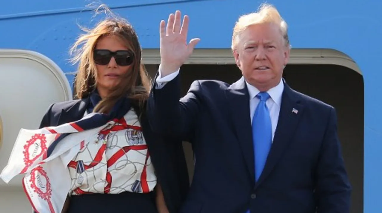  Trump arrives in UK Photograph:(AFP) 
