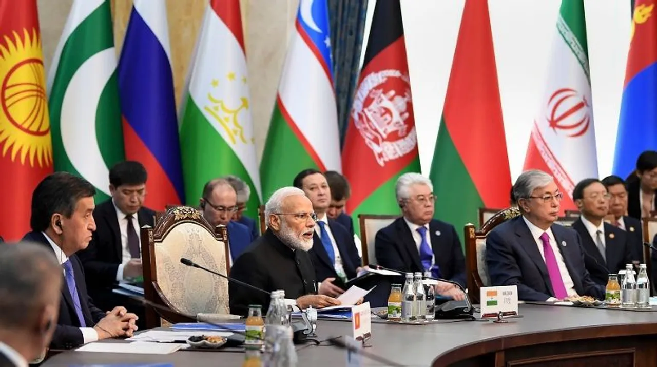  Narendra Modi at SCO Photograph:(PTI) 