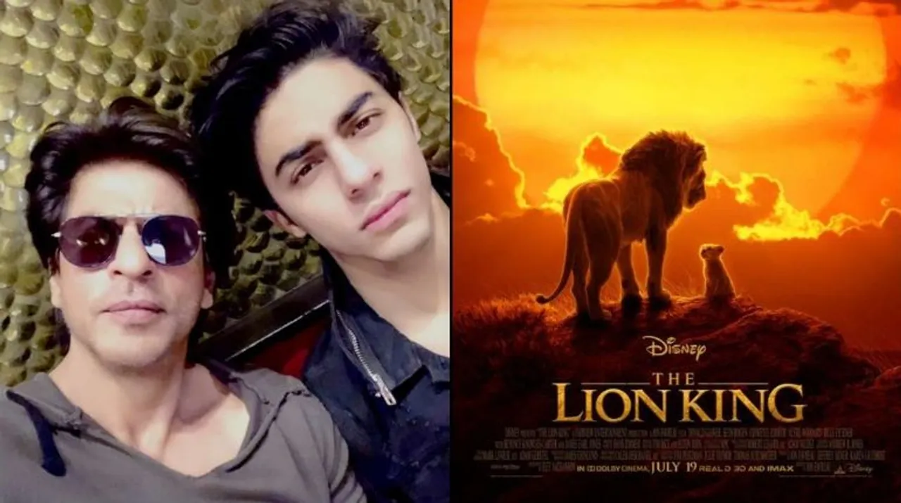  Shah Rukh Khan & Aryan Khan for The Lion KIng (Hindi) Photograph:(DNA) 