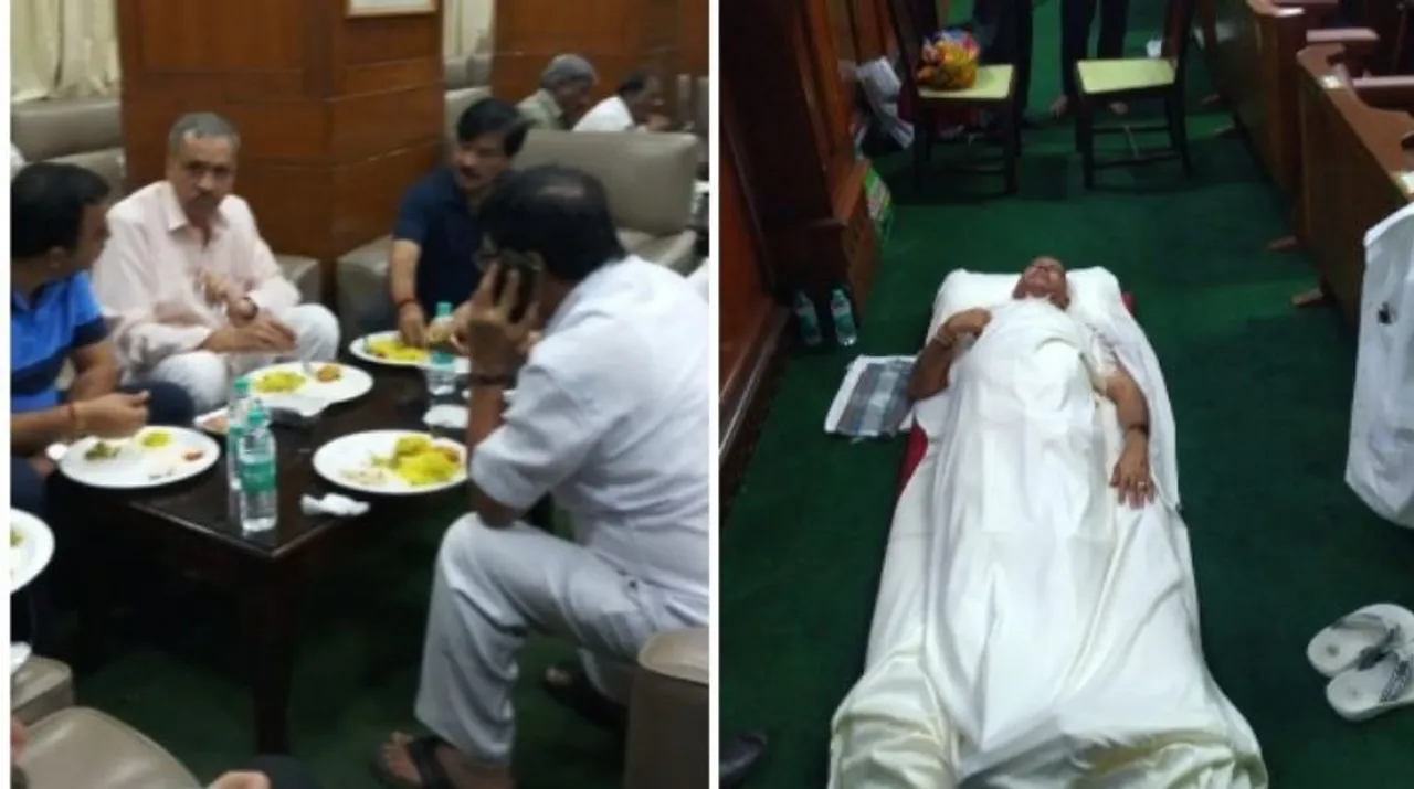  BJP mls sit in Photograph:(ANI) 
