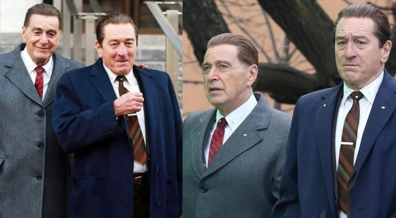  Stills of Robert De Niro and Al Pacino from their film 'The Irishman' Photograph:(X) 