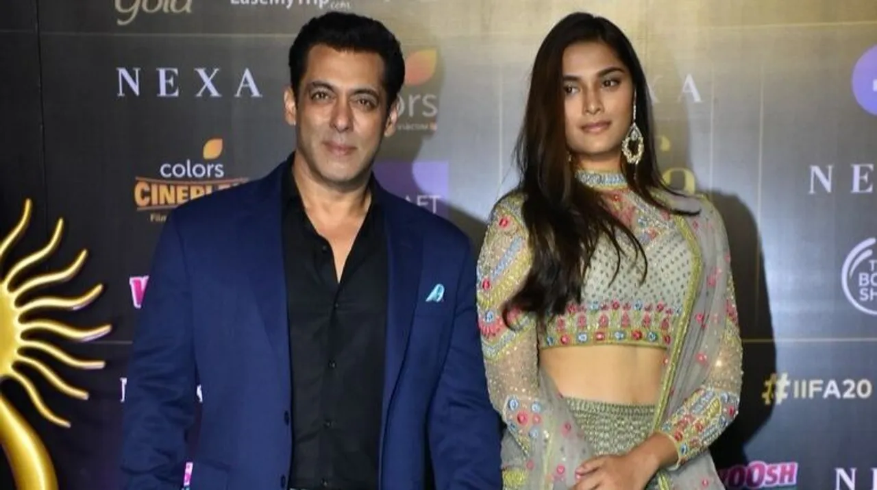  Salman Khan and Saiee Manjrekar at IIFA awards 2019.  Photograph:(Yogen Shah) 