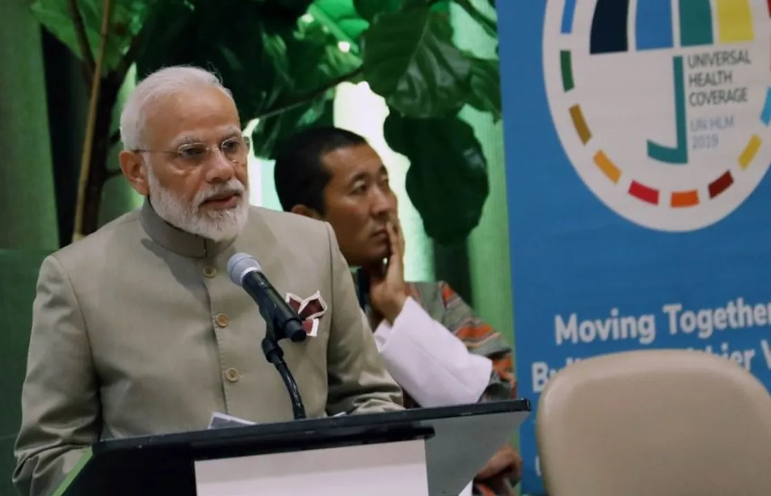  PM Modi at UN Photograph:(IANS) 