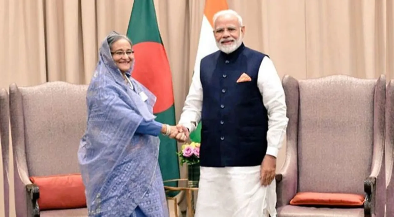  Sheikh Hasina, Narendra Modi Photograph:(ANI) 