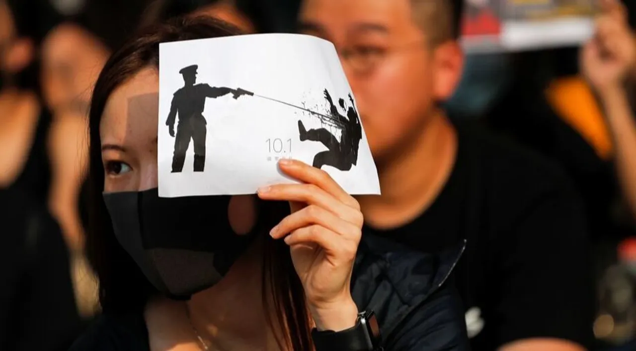  Hong Kong protest Photograph:(Reuters) 