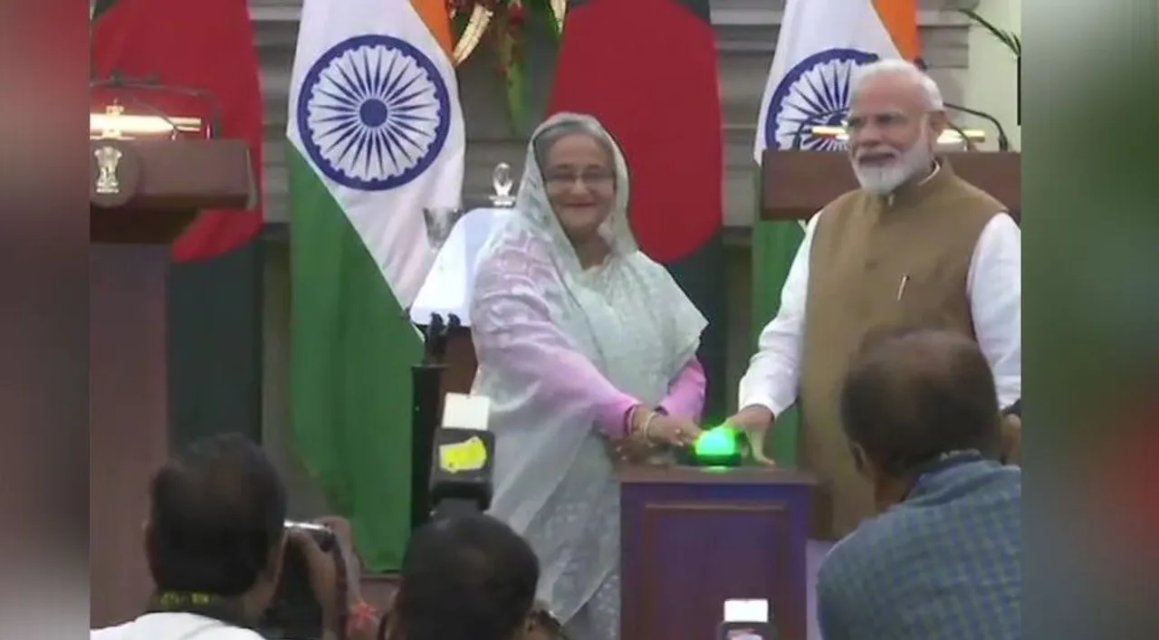  Sheikh Hasina and Prime Minister Narendra Modi Photograph:(ANI) 