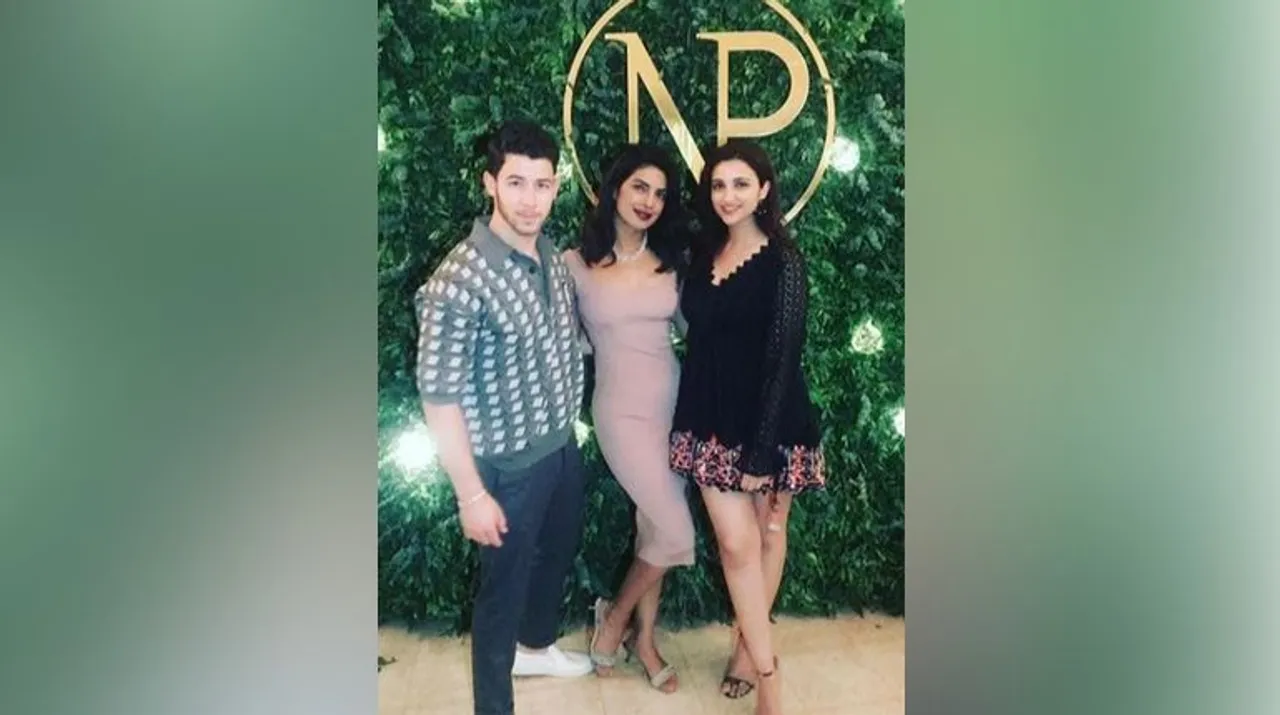  File image of Nick Jonas with Priyanka and Parineeti Chopra.  Photograph:(Instagram) 