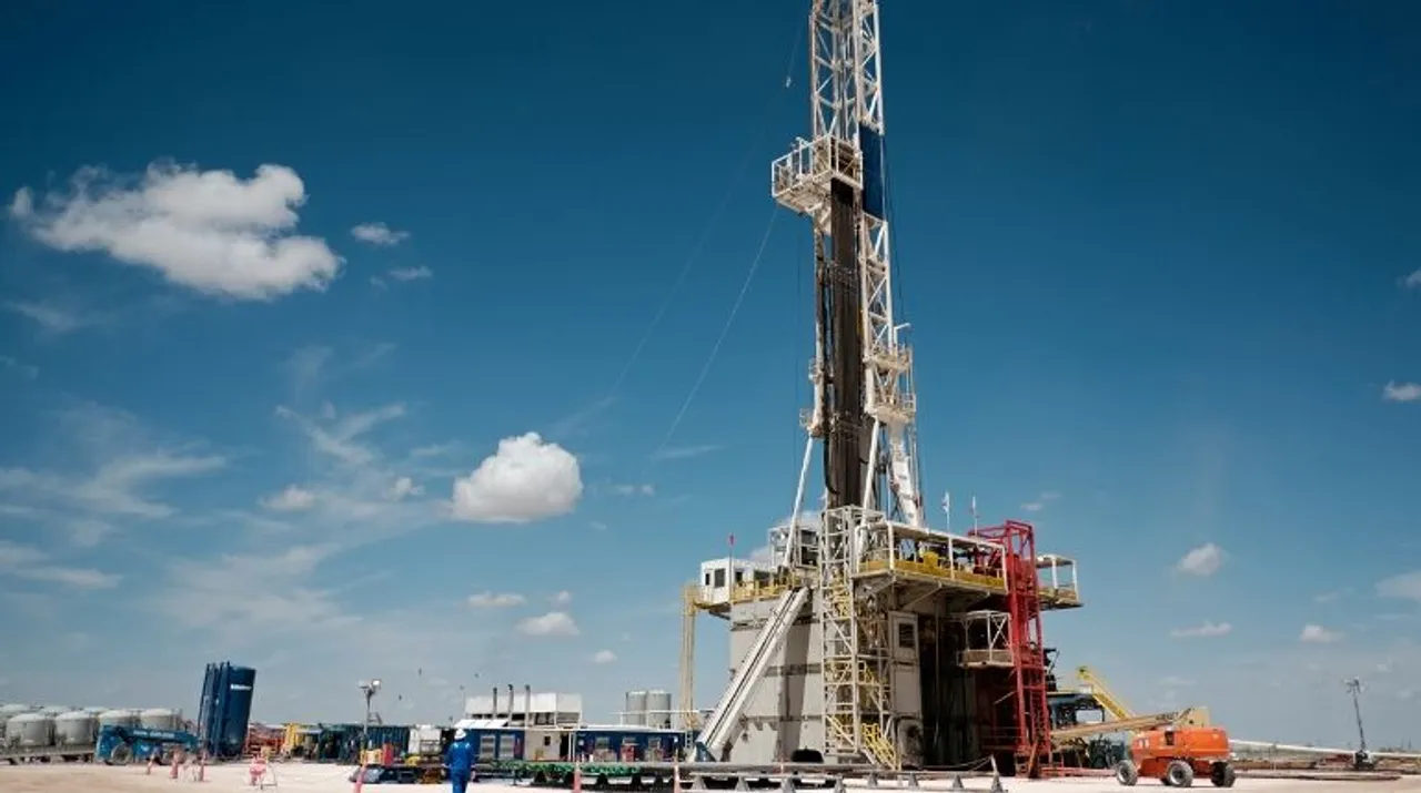  Chevron oil exploration drilling site near Midland, Texas, US. Photograph:(Reuters) 