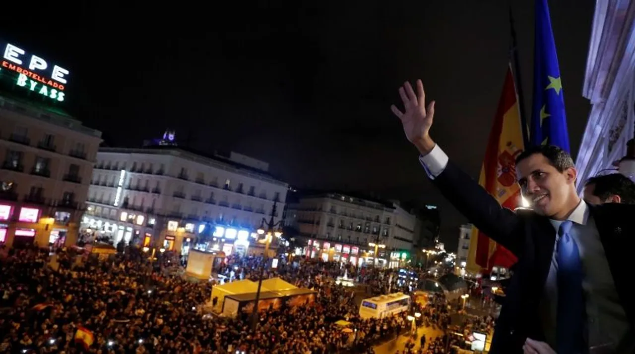  Thousands support Venezuela's Guaido at Madrid rally Photograph:(Reuters) 